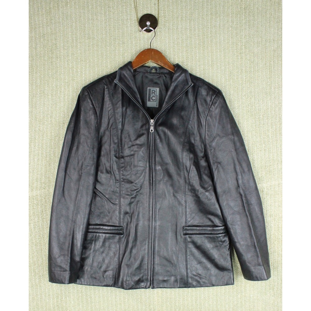 Vintage Comstock Expedition Mens Black Genuine Leather Full Zip Jacket Medium - Picture 1 of 7